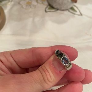Sapphire in sterling ring